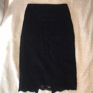 Black lace pencil skirt